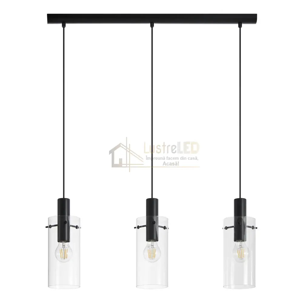 Lustra Suspendata MONTEFINO Black 110CM NEAGRA / VINTAGE SI RETRO DESIGN / 110CM Chandeliers