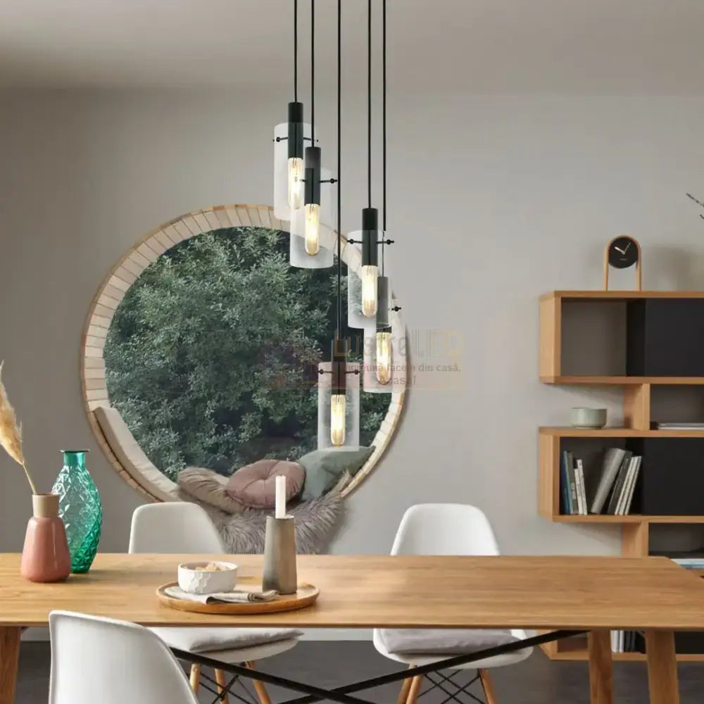 Lustra Suspendata MONTEFINO Black 150CM NEAGRA / ABAJUR / 150CM Chandeliers