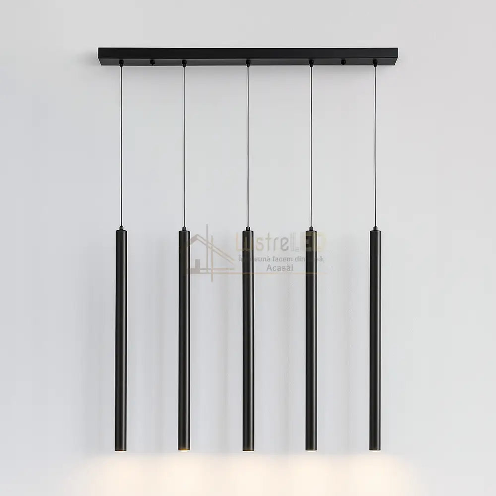 Lustra Suspendata ORION BLACK Liniara 5xG9 lustreled.ro