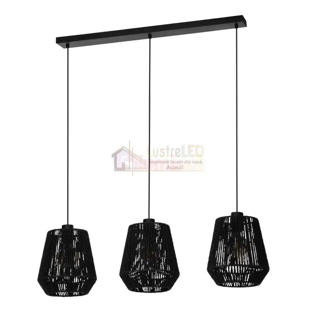 Lustra Suspendata PERSLEY Black 110CM NEAGRA / VINTAGE SI RETRO DESIGN / 110CM Chandeliers