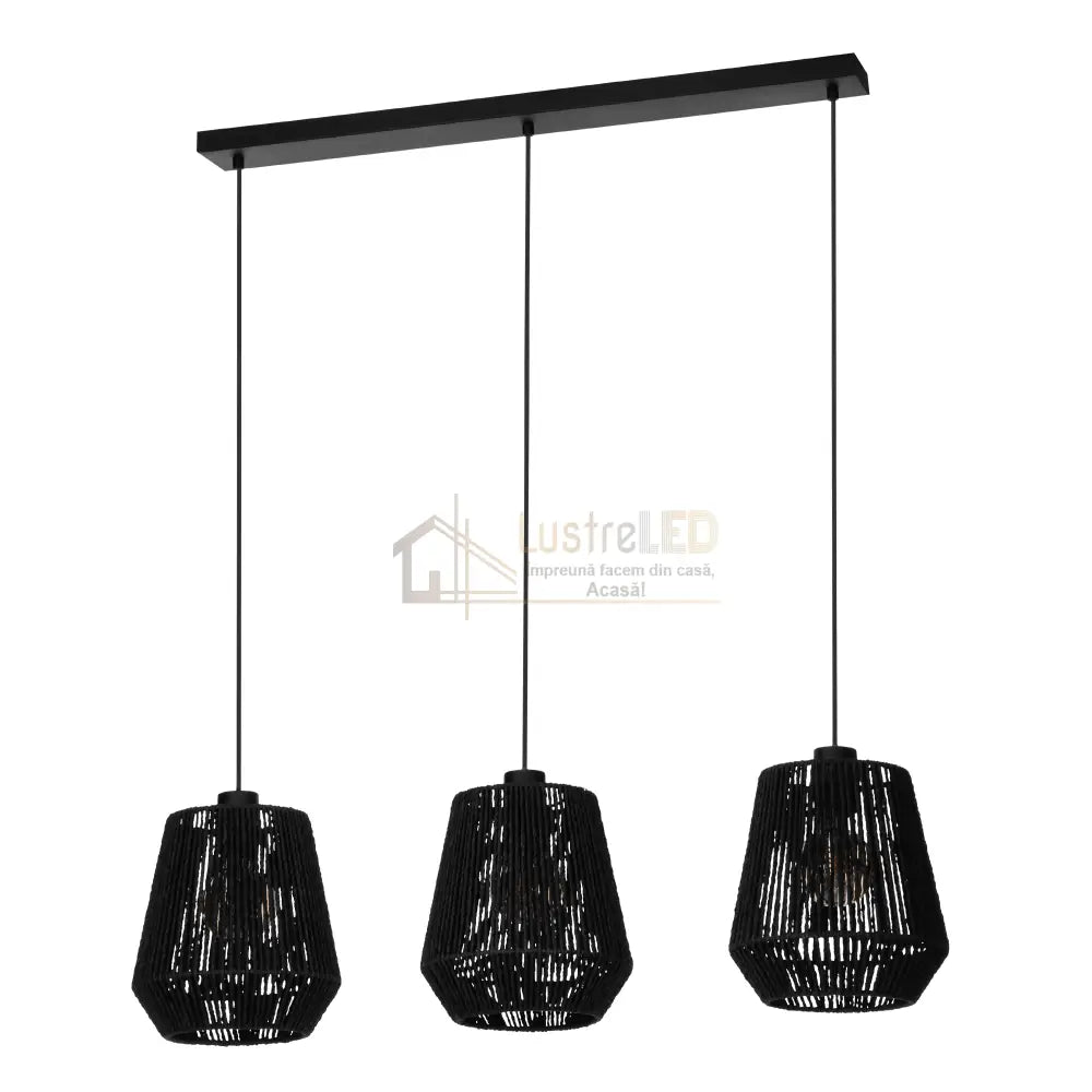 Lustra Suspendata PERSLEY Black 110CM NEAGRA / VINTAGE SI RETRO DESIGN / 110CM Chandeliers