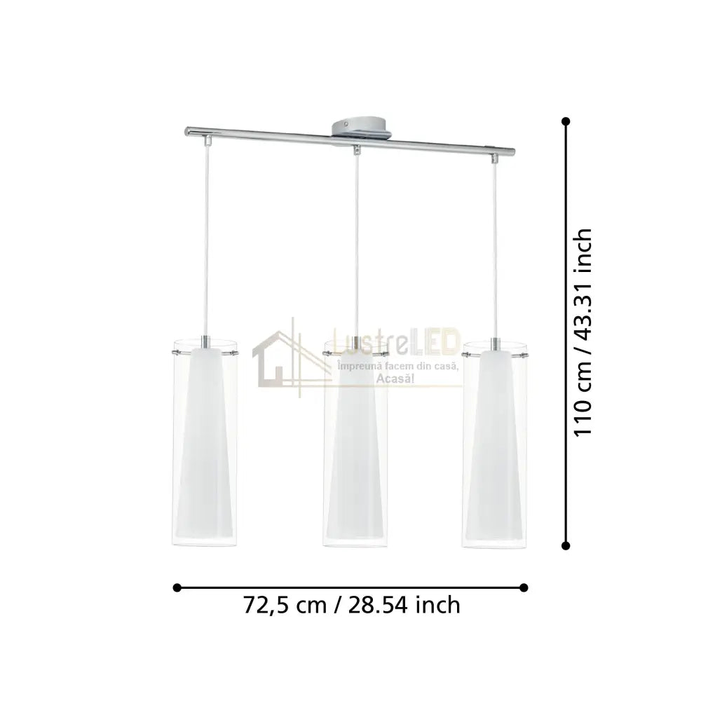 Lustra Suspendata PINTO Silver 110CM ARGINTIE / VINTAGE SI RETRO DESIGN / 110CM Chandeliers