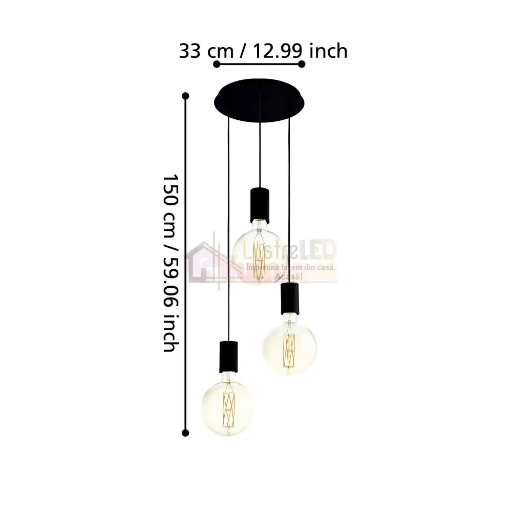 Lustra Suspendata POZUETA Black 150CM NEAGRA / ABAJUR / 150CM Chandeliers
