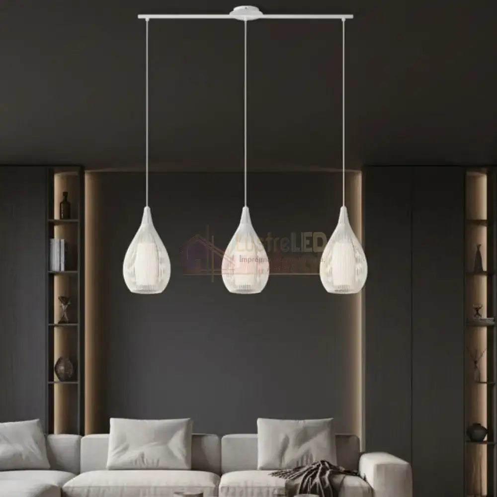Lustra Suspendata RAZONI White 110CM ALBA / ABAJUR / 110CM Chandeliers