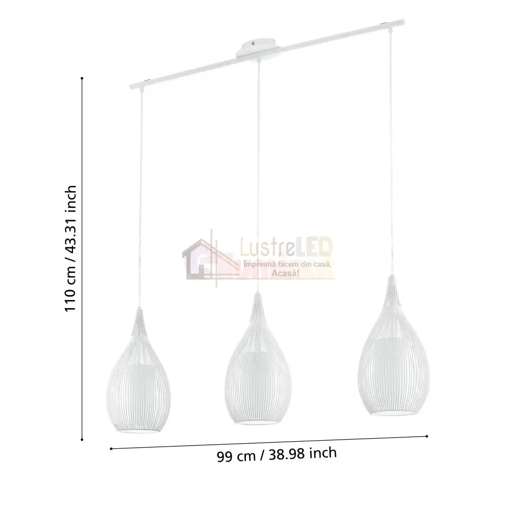 Lustra Suspendata RAZONI White 110CM ALBA / ABAJUR / 110CM Chandeliers