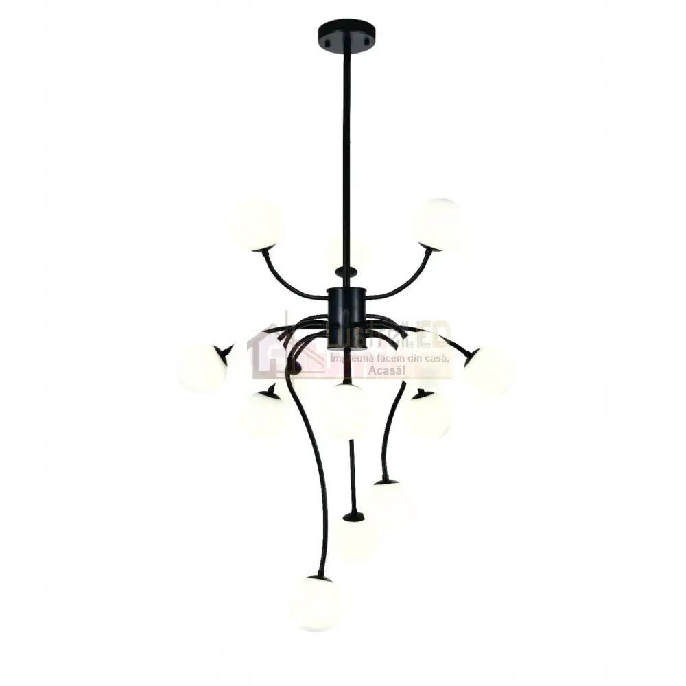 Lustra Suspendata REVSA Black Abajur Mat 15xG9 Chandeliers