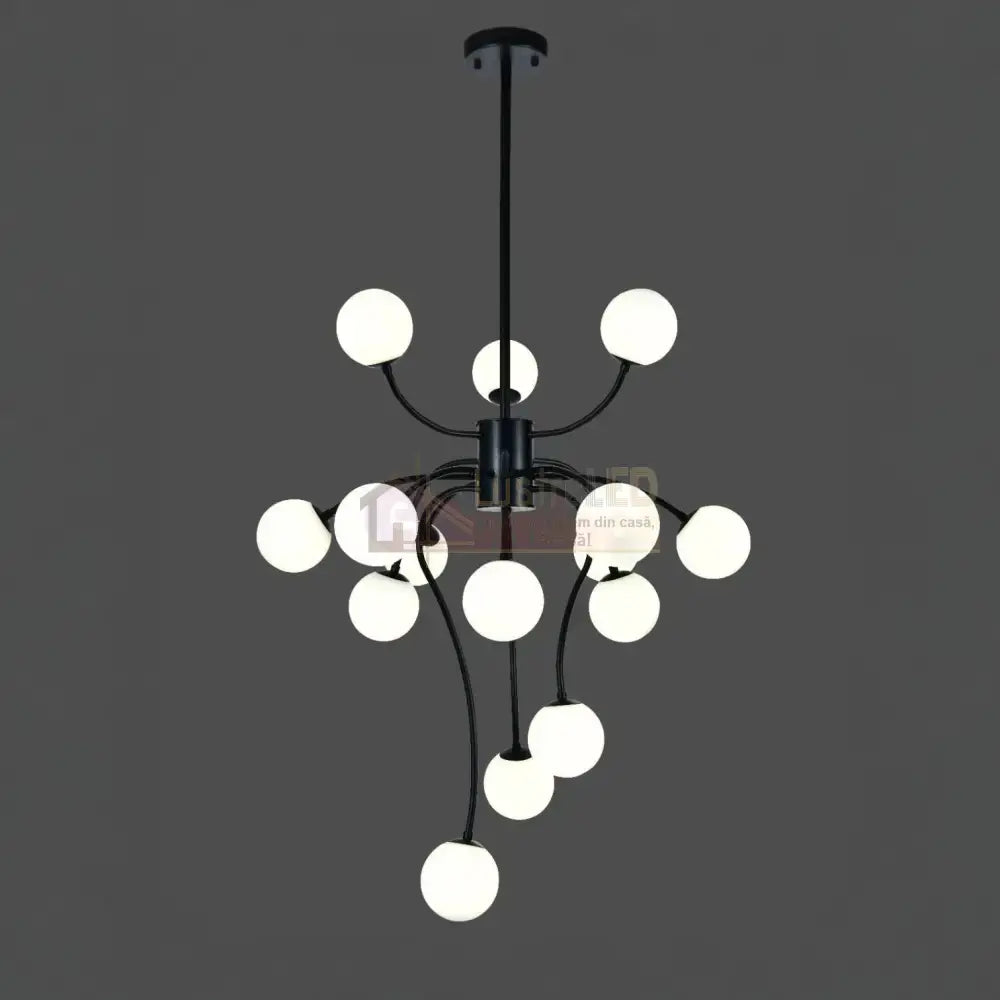 Lustra Suspendata REVSA Black Abajur Mat 15xG9 Chandeliers