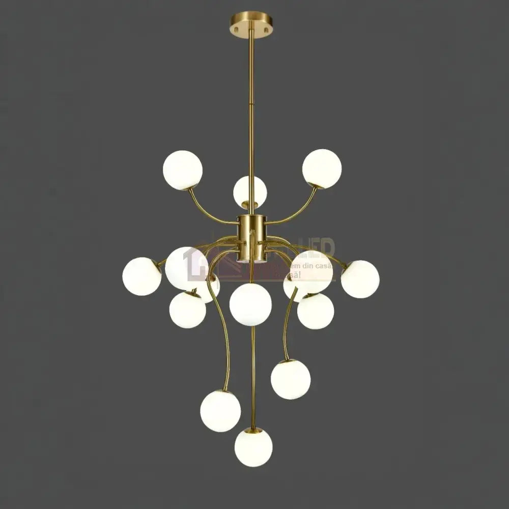 Lustra Suspendata REVSA Gold Abajur Mat 15xG9 Chandeliers