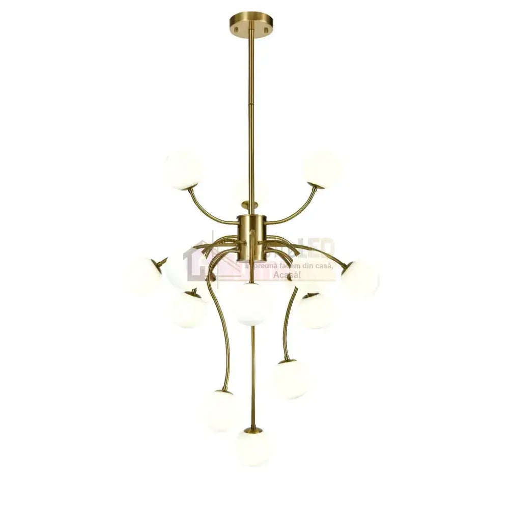 Lustra Suspendata REVSA Gold Abajur Mat 15xG9 Chandeliers