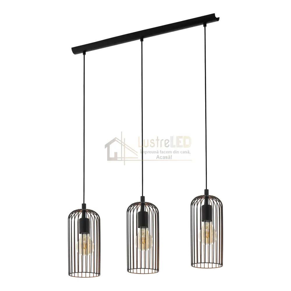 Lustra Suspendata ROCCAMENA Black 110CM NEAGRA / VINTAGE SI RETRO DESIGN / 110CM Chandeliers