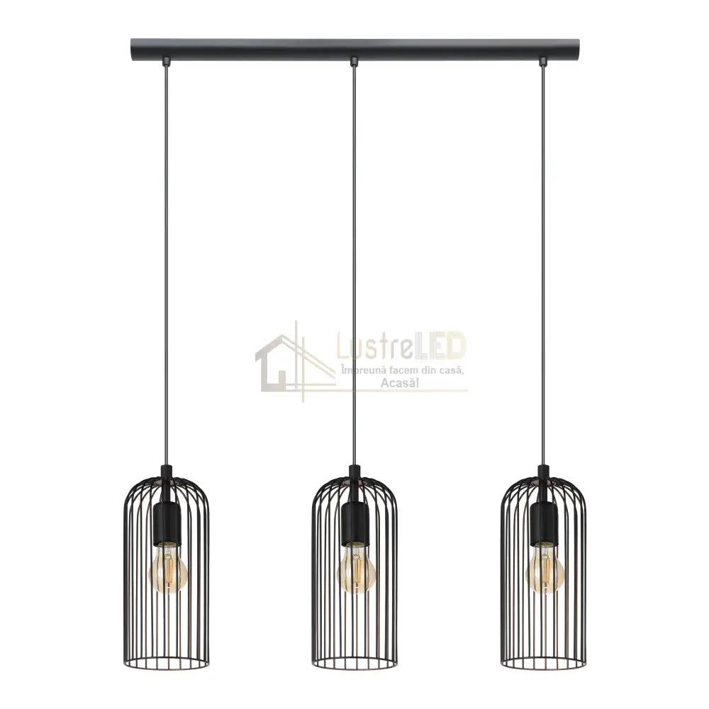 Lustra Suspendata ROCCAMENA Black 110CM NEAGRA / VINTAGE SI RETRO DESIGN / 110CM Chandeliers