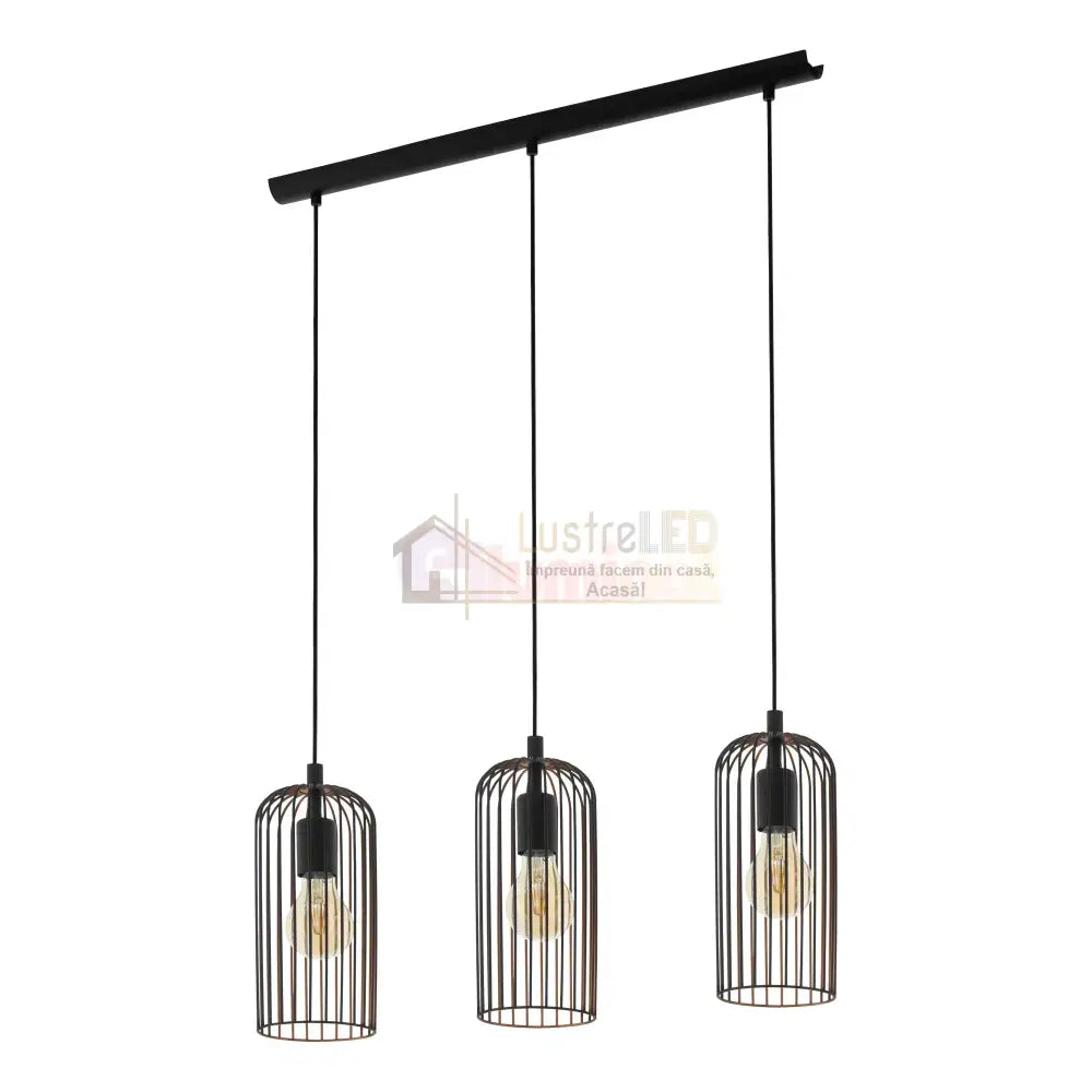 Lustra Suspendata ROCCAMENA Black 110CM NEAGRA / VINTAGE SI RETRO DESIGN / 110CM Chandeliers