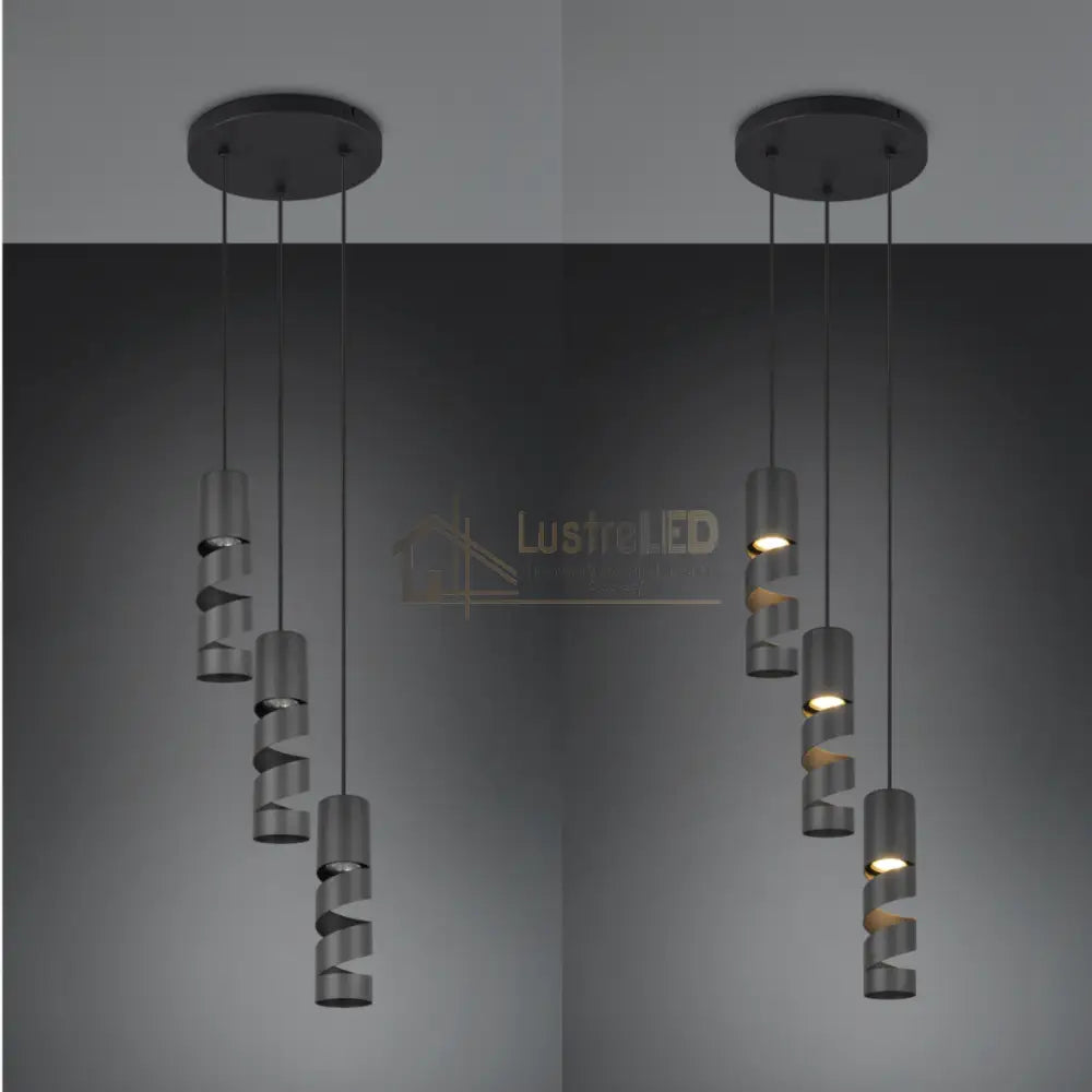 Lustra Suspendata STREAM Black NEAGRA / SPIRALAT Lighting Fixtures