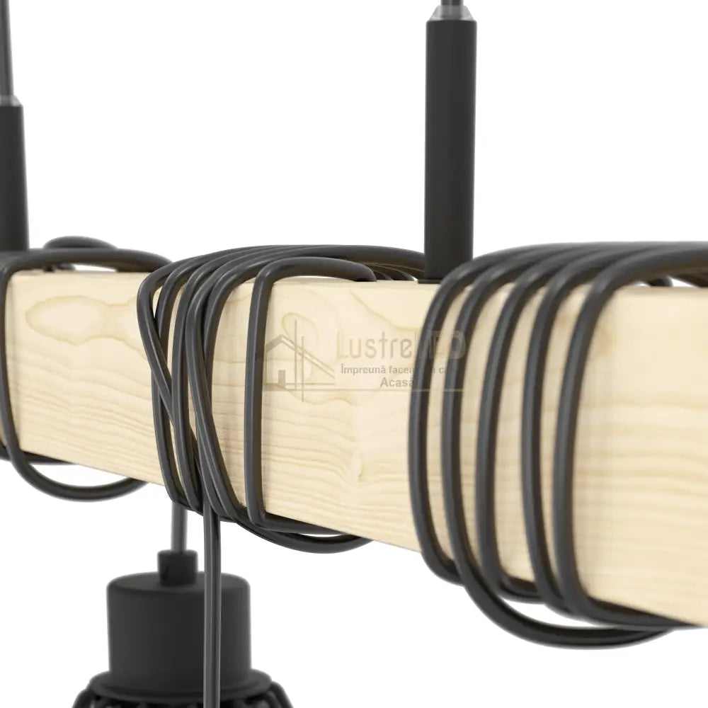 Lustra Suspendata TOWNSHEND Black & Wood Eglo Chandeliers