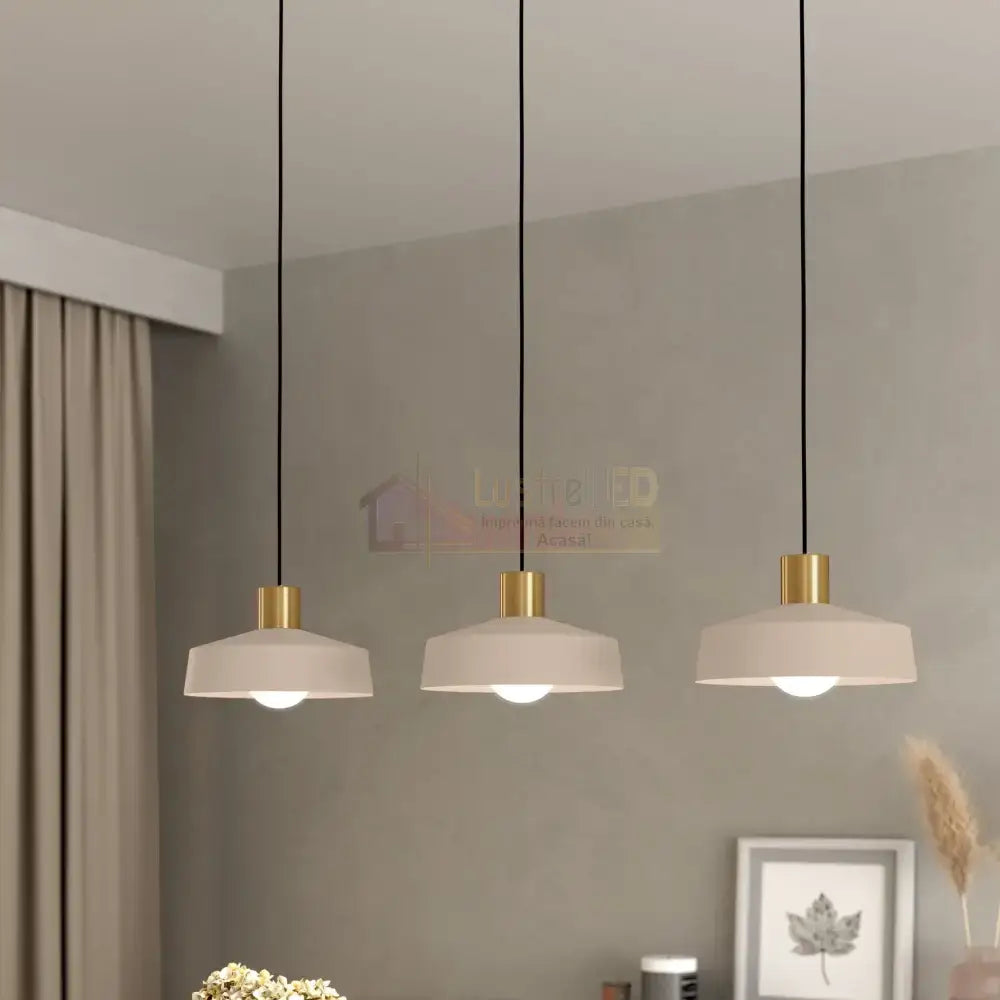 Lustra Suspendata VALDIOLA Cream 110CM Crem / ABAJUR / 110CM Chandeliers