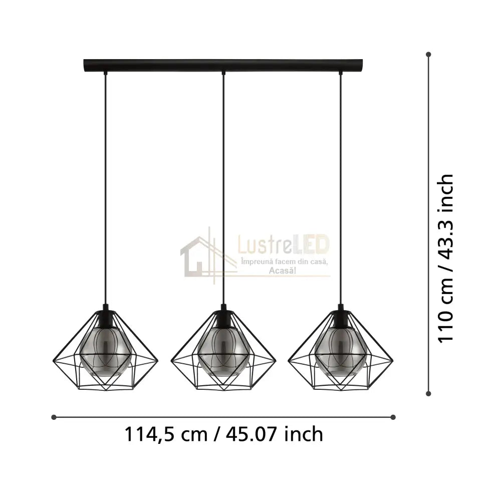 Lustra Suspendata VERNHAM Black Eglo Chandeliers