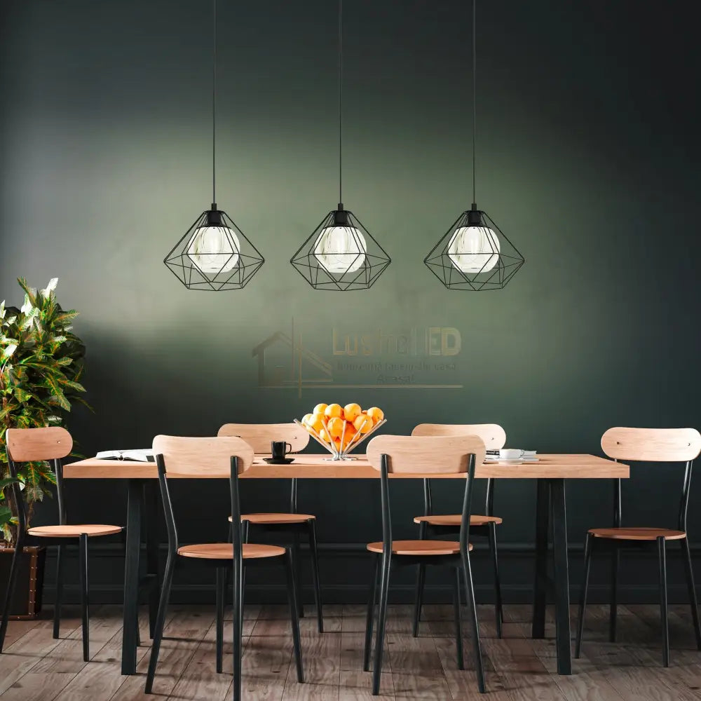 Lustra Suspendata VERNHAM Black Eglo Chandeliers