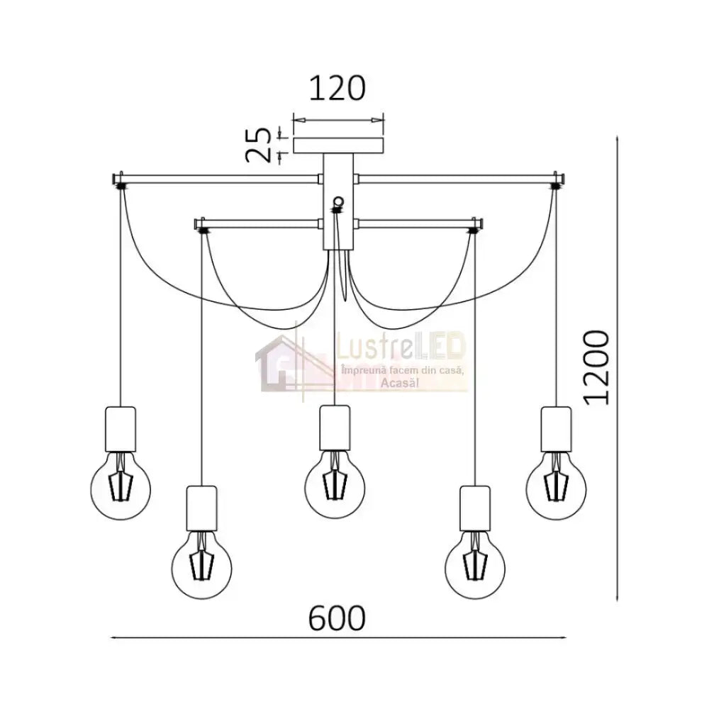 Lustra Suspendata Abajur 6xE27 Black NEAGRA / ABAJUR Chandeliers