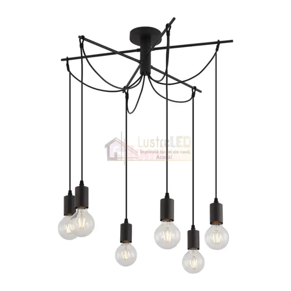 Lustra Suspendata Abajur 6xE27 Black NEAGRA / ABAJUR Chandeliers