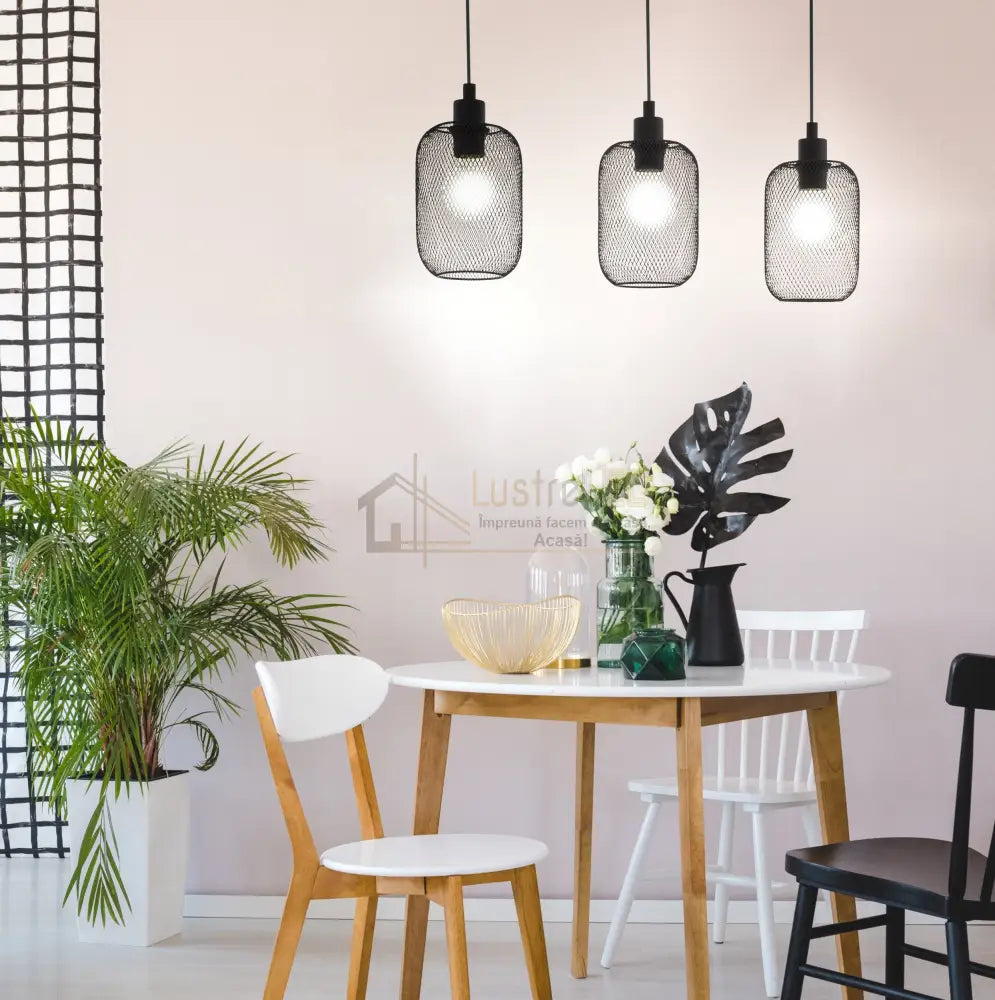 Lustra Suspendata WRINGTON Black 110CM NEAGRA / VINTAGE SI RETRO DESIGN / 110CM Chandeliers