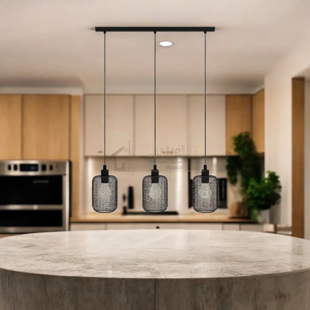 Lustra Suspendata WRINGTON Black 110CM NEAGRA / VINTAGE SI RETRO DESIGN / 110CM Chandeliers
