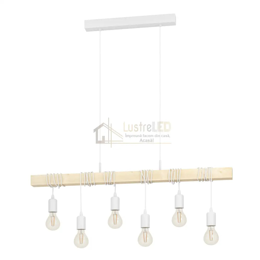 Lustra TOWNSHEND White Nature EGLO LEMN / VINTAGE SI RETRO DESIGN / 100CM Lighting Fixtures