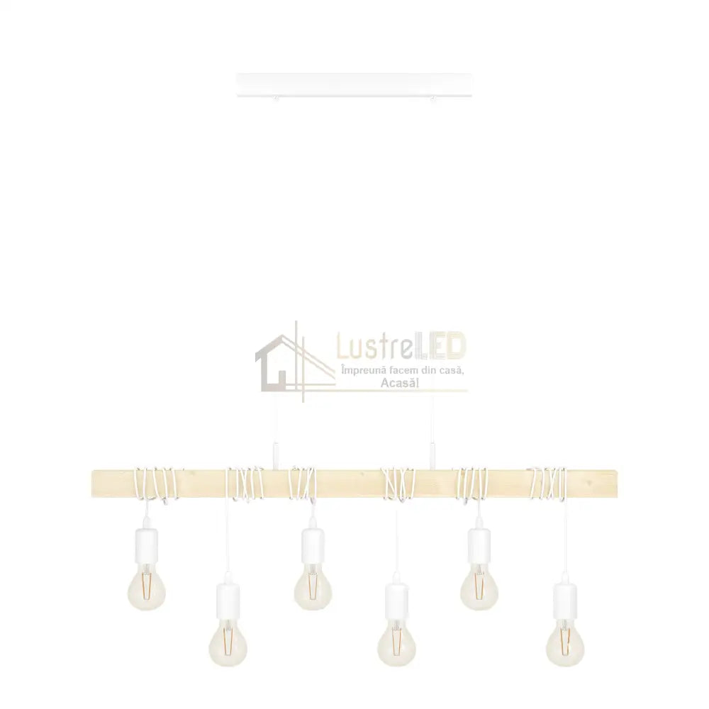 Lustra TOWNSHEND White Nature EGLO LEMN / VINTAGE SI RETRO DESIGN / 100CM Lighting Fixtures