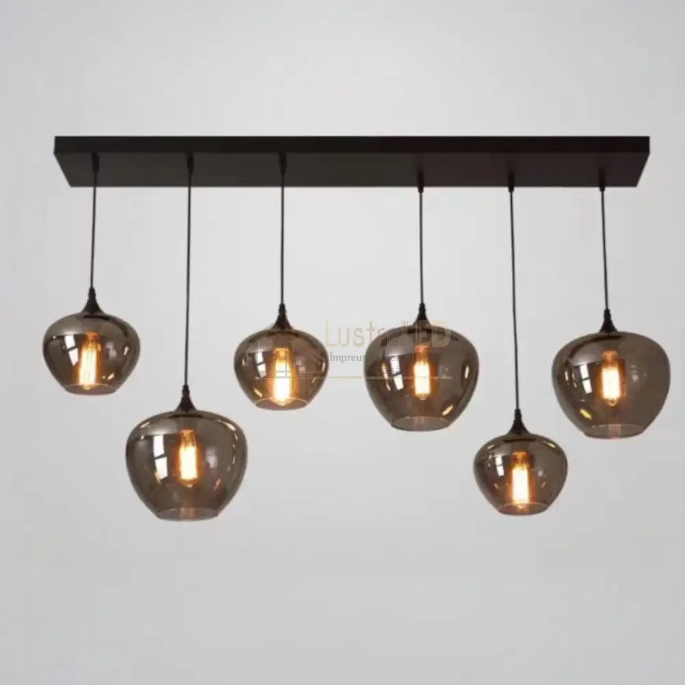 Lustra VERA Black Abajur Fumuriu 6xE27 Lighting Fixtures