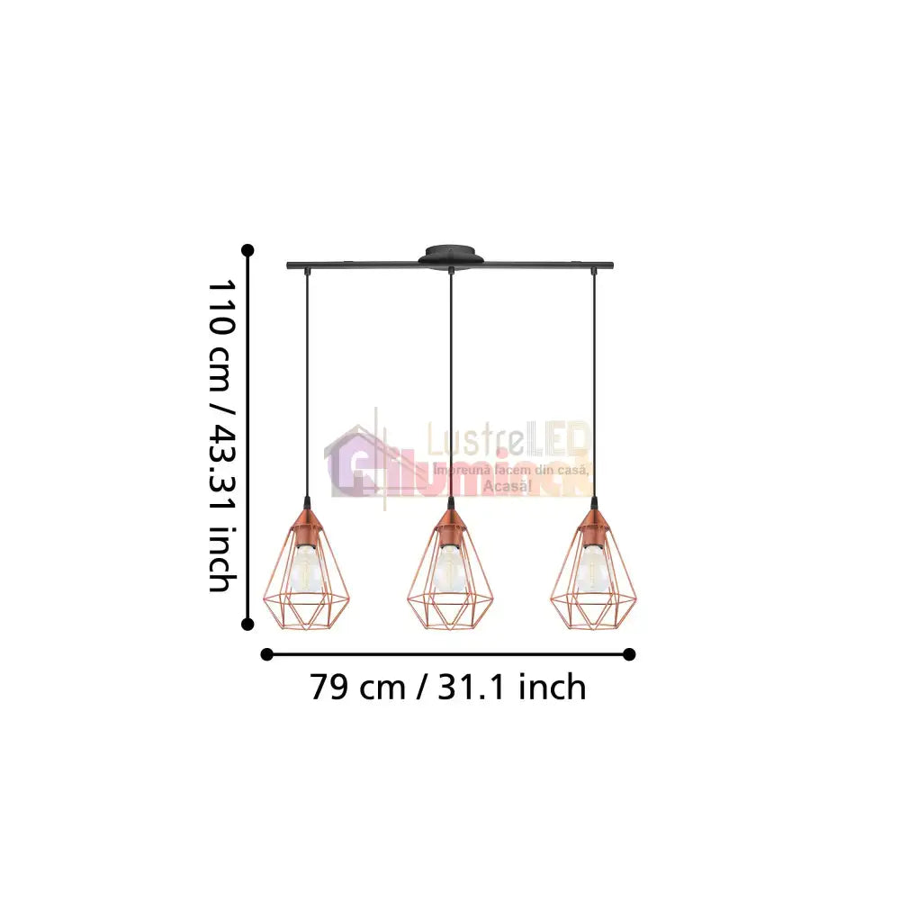 Lustra Vintage 3XE27 TARBES 94195 lustreled.ro