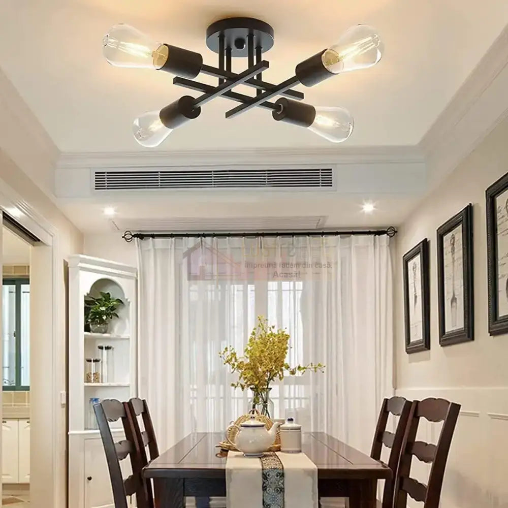 Lustra Vintage 4Xe27 Black 3215/4Bk Lighting Fixtures