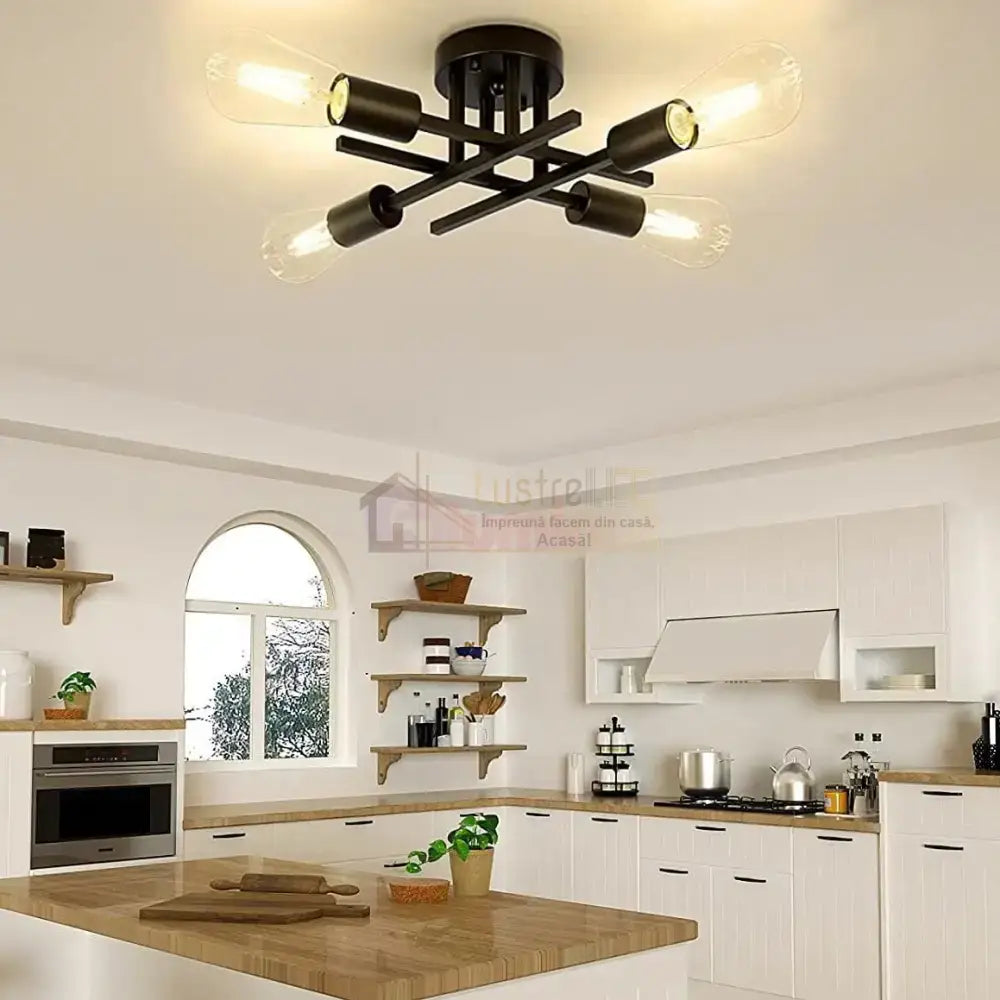 Lustra Vintage 4Xe27 Black 3215/4Bk Lighting Fixtures