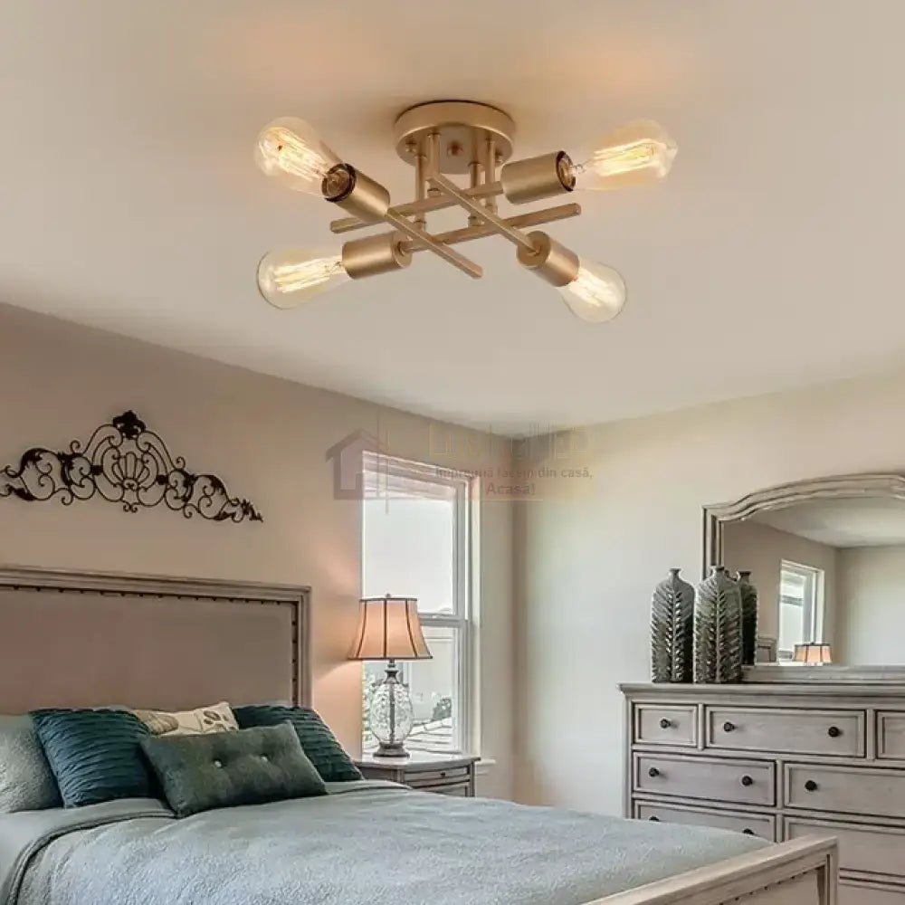 Lustra Vintage 4Xe27 Gold 3215/4Gd Lighting Fixtures