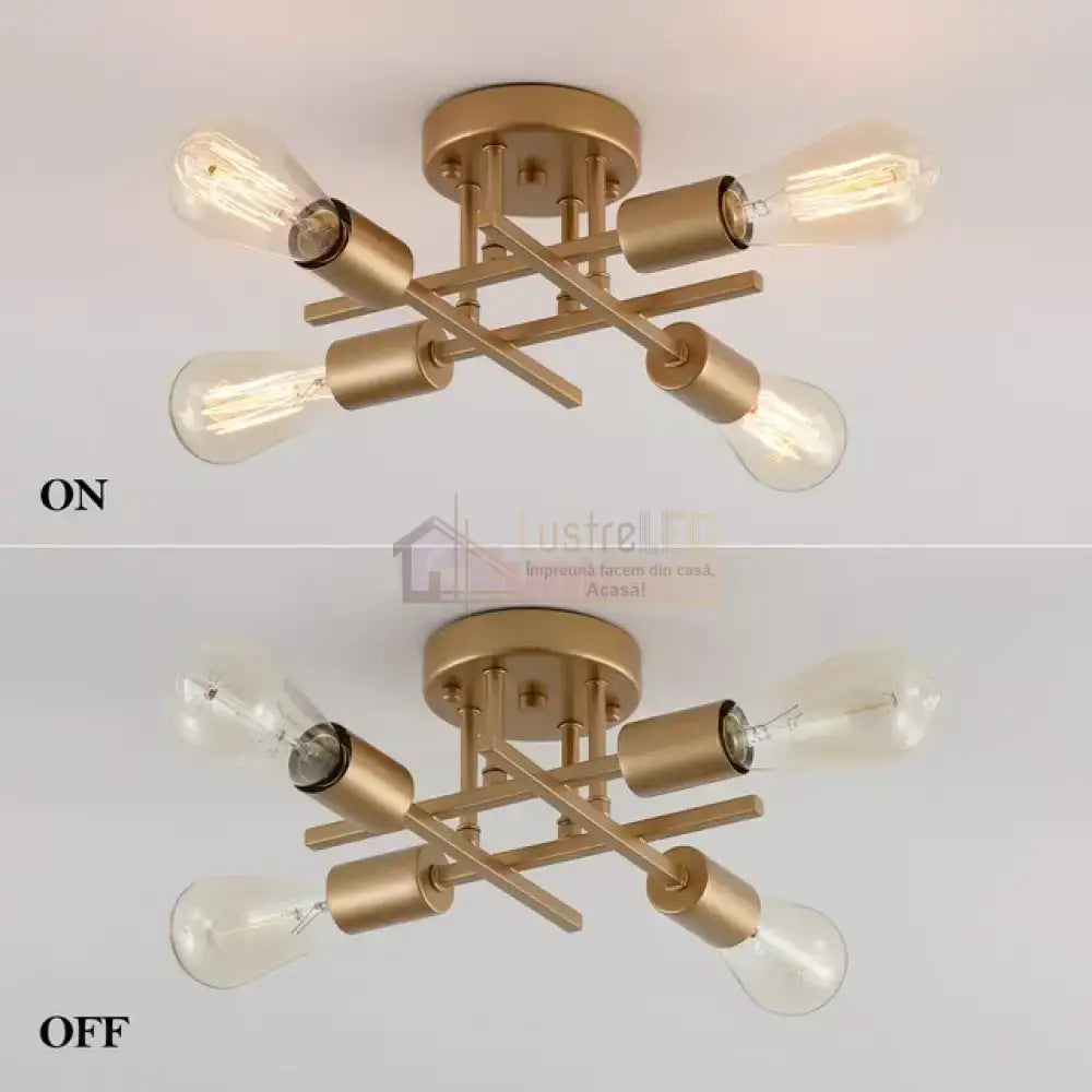 Lustra Vintage 4Xe27 Gold 3215/4Gd Lighting Fixtures