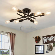 Lustra Vintage 6Xe27 Black 3215/6Bk Lighting Fixtures
