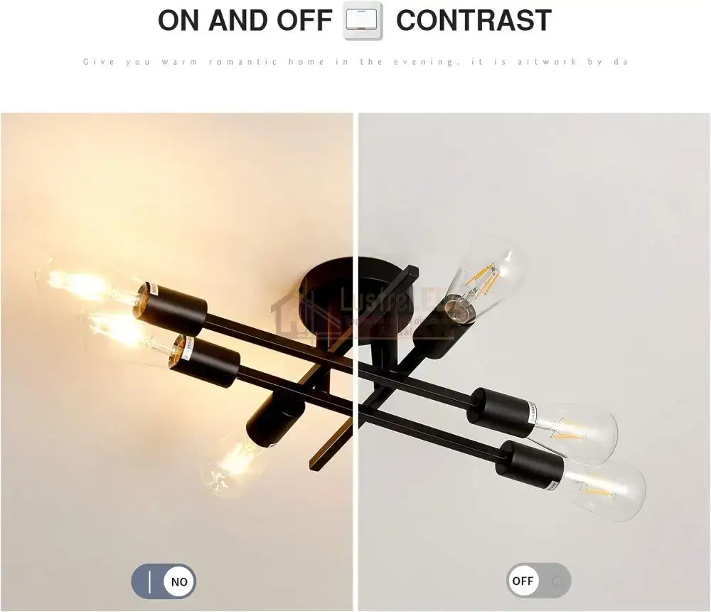 Lustra Vintage 6Xe27 Black 3215/6Bk Lighting Fixtures