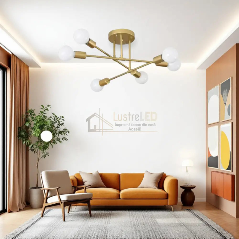 Lustra Vintage 6xE27 GOLD DC 301-6 GD