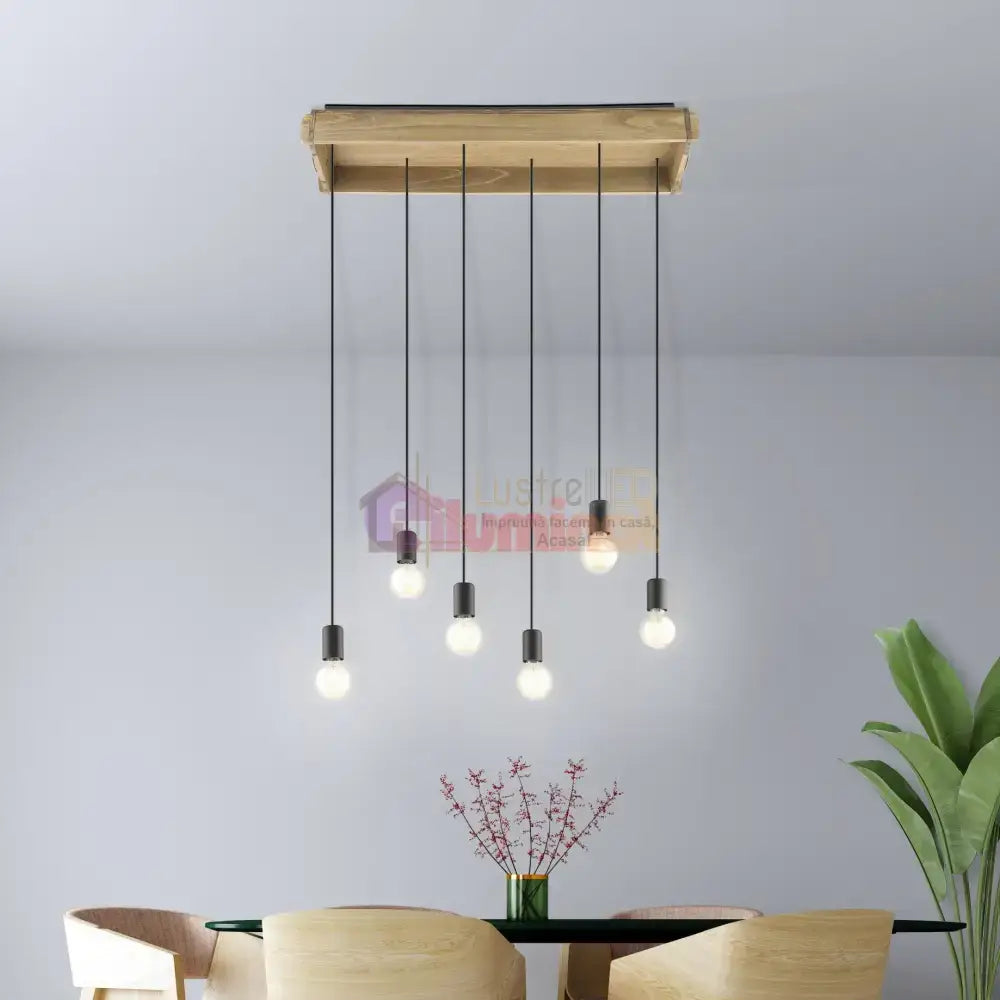 Lustra Vintage LEMN Design 3xE27 (Copy) lustreled.ro