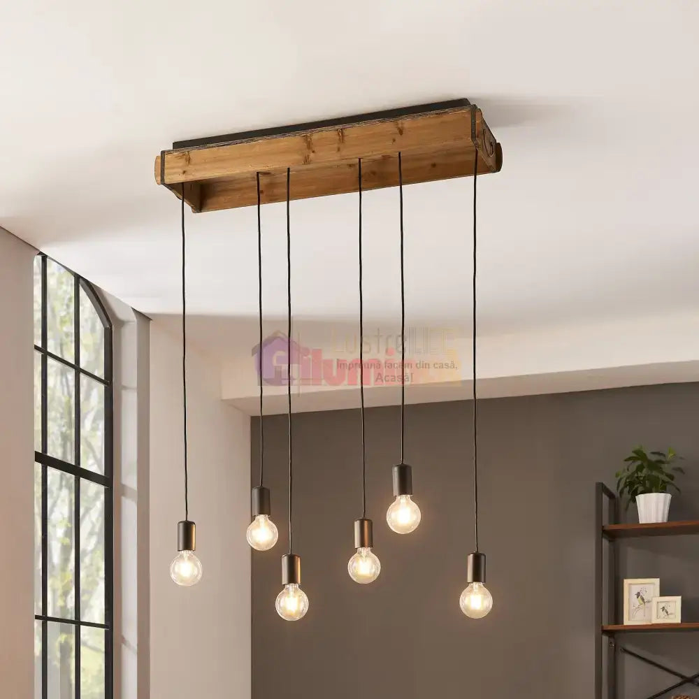 Lustra Vintage LEMN Design 3xE27 (Copy) lustreled.ro
