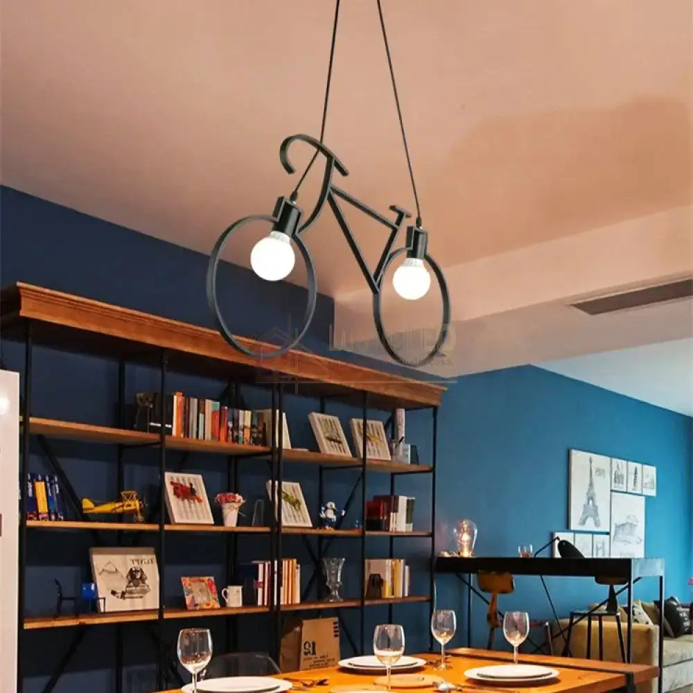 Lustra Vintage BIKE Black 2xE27 NEAGRA / VINTAGE SI RETRO DESIGN Lighting Fixtures