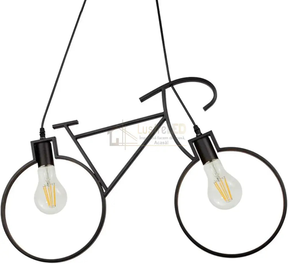 Lustra Vintage BIKE Black 2xE27 lustreled.ro