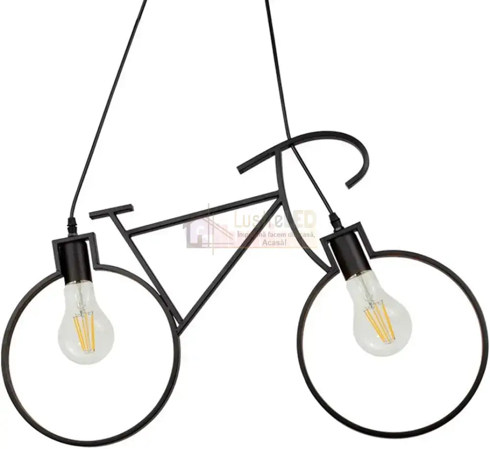 Lustra Vintage BIKE Black 2xE27 NEAGRA / VINTAGE SI RETRO DESIGN Lighting Fixtures