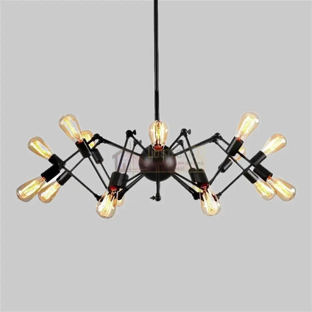 Lustra Black Widow 16xE27 NEAGRA / VINTAGE SI RETRO DESIGN Lighting Fixtures
