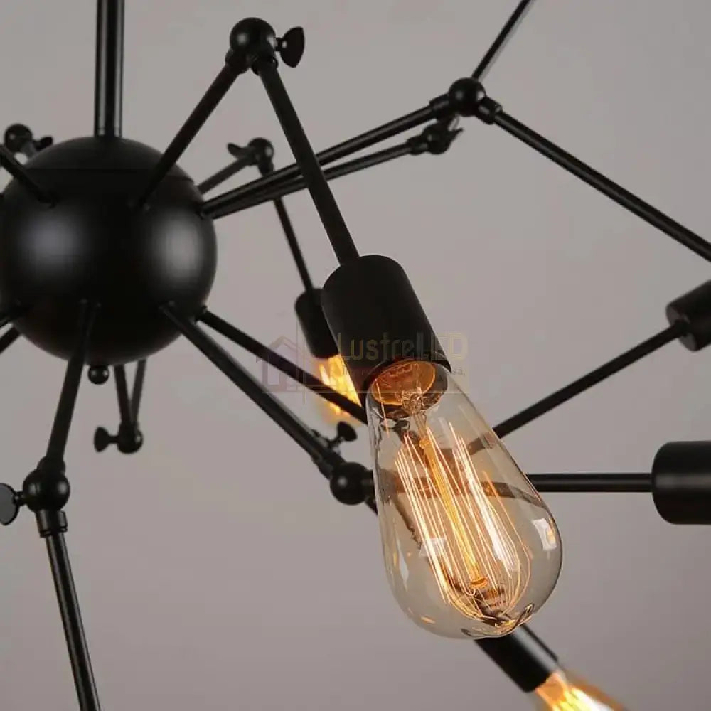 Lustra Black Widow 16xE27 NEAGRA / VINTAGE SI RETRO DESIGN Lighting Fixtures