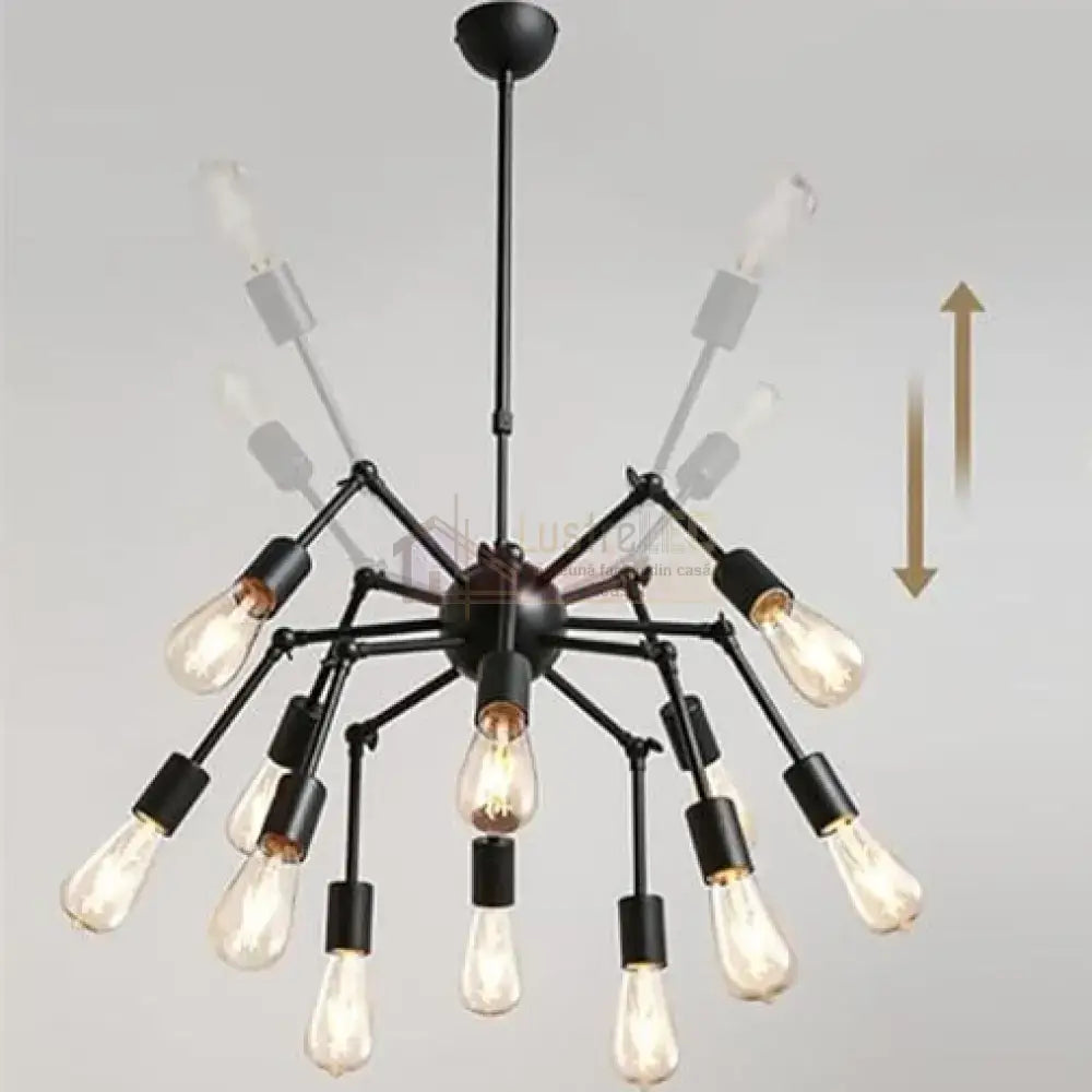 Lustra Black Widow 16xE27 NEAGRA / VINTAGE SI RETRO DESIGN Lighting Fixtures