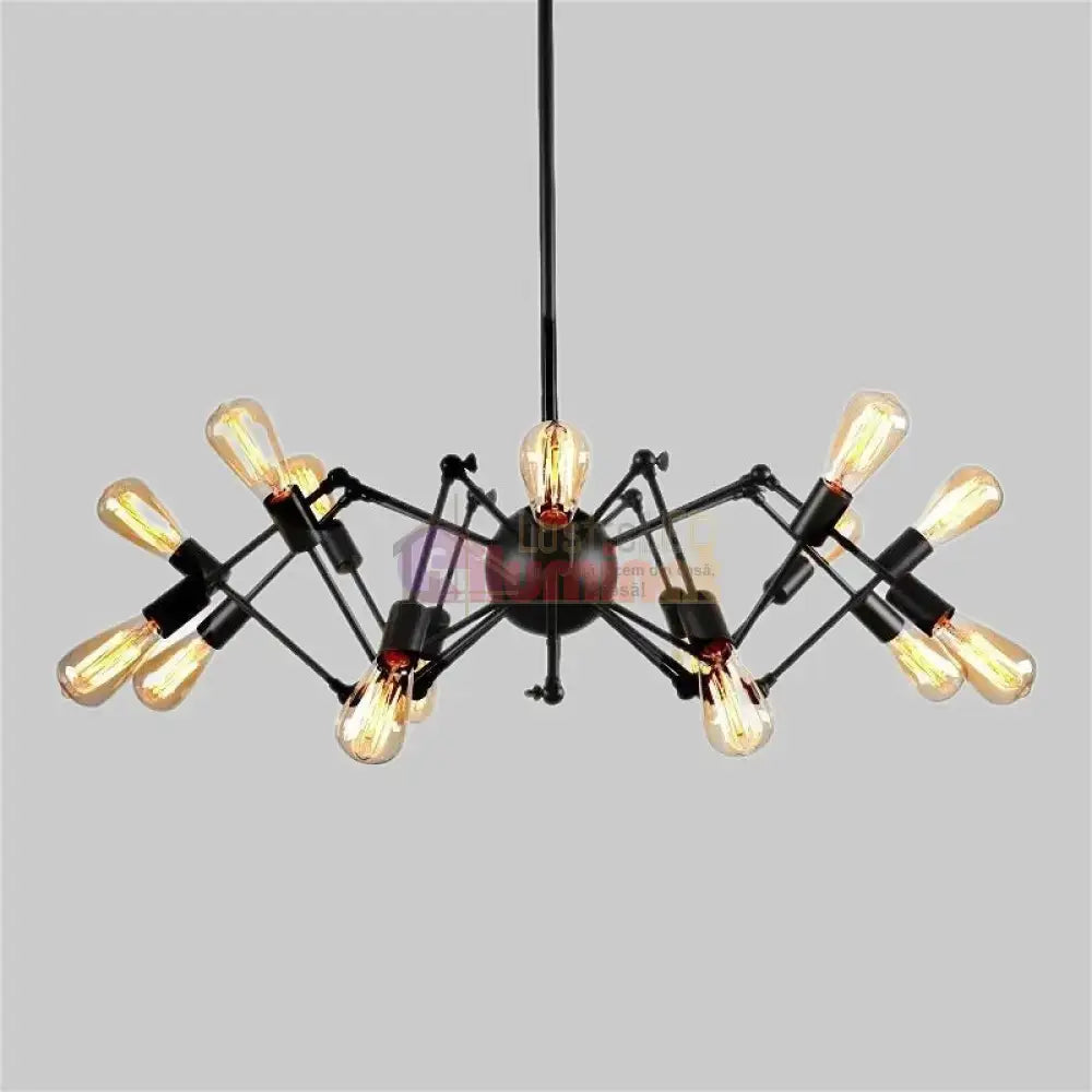 Lustra Vintage Black Widow 16xE27 lustreled.ro
