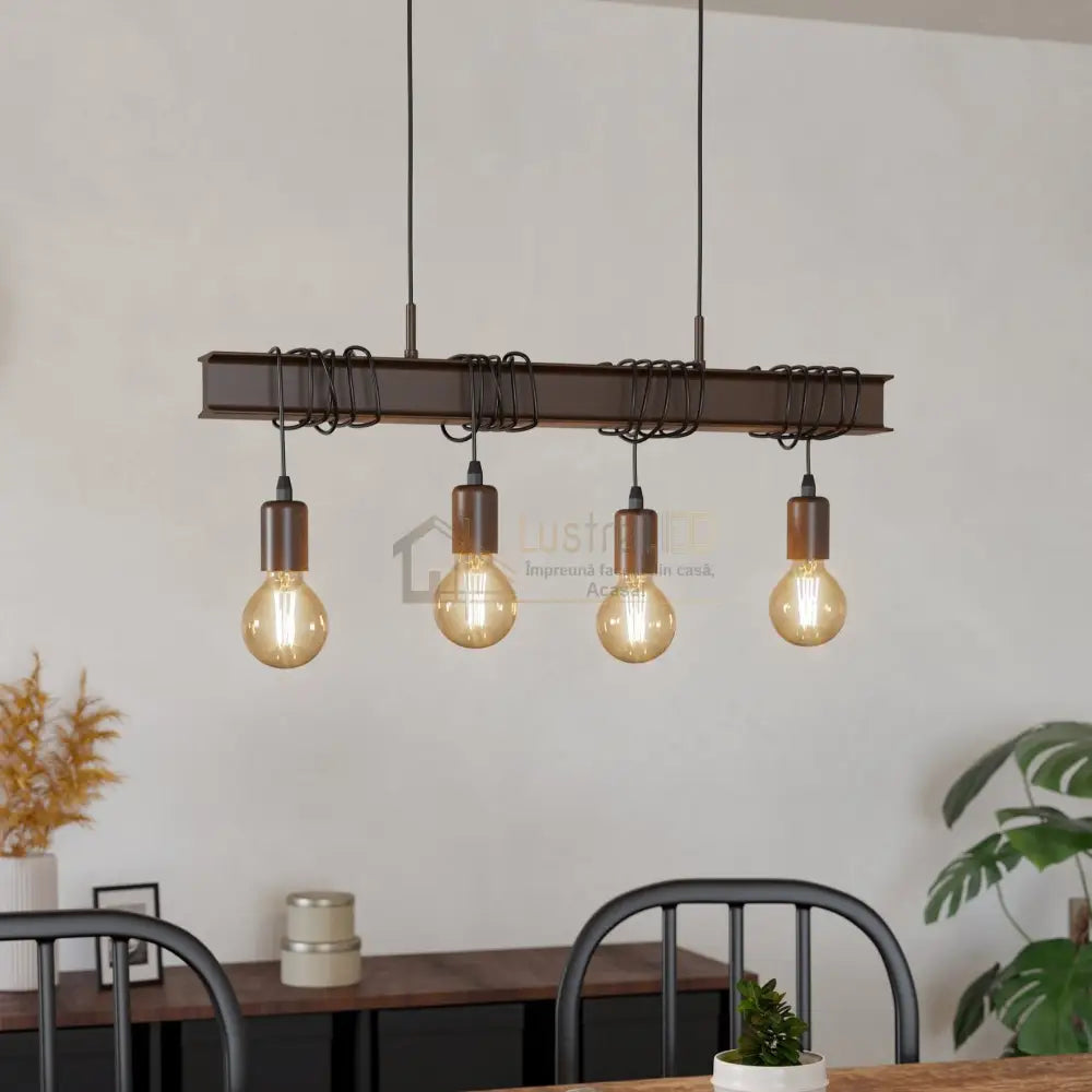 Lustra Vintage Brown TOWNSHEND 4 EGLO Lighting Fixtures