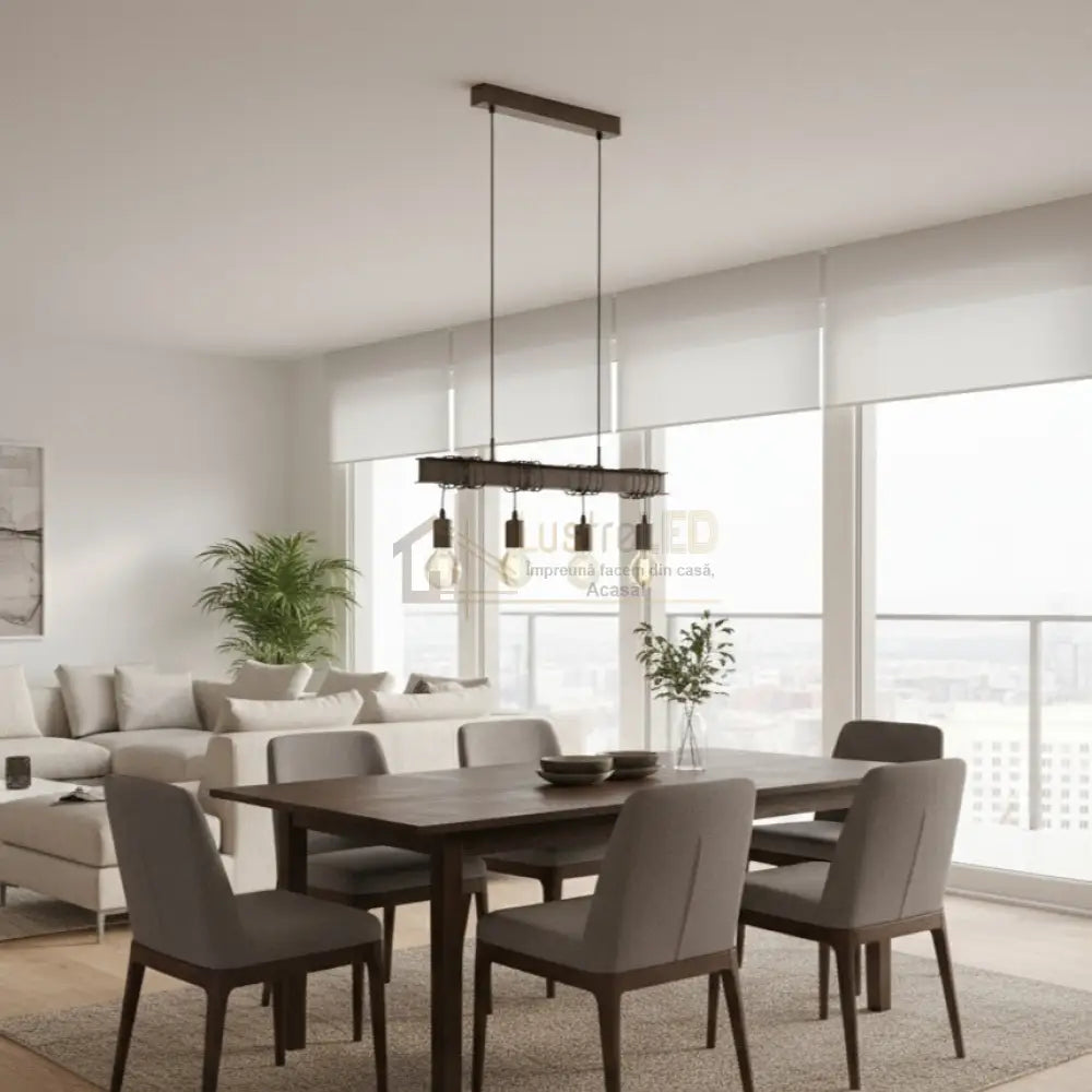 Lustra Vintage Brown TOWNSHEND 4 EGLO Lighting Fixtures