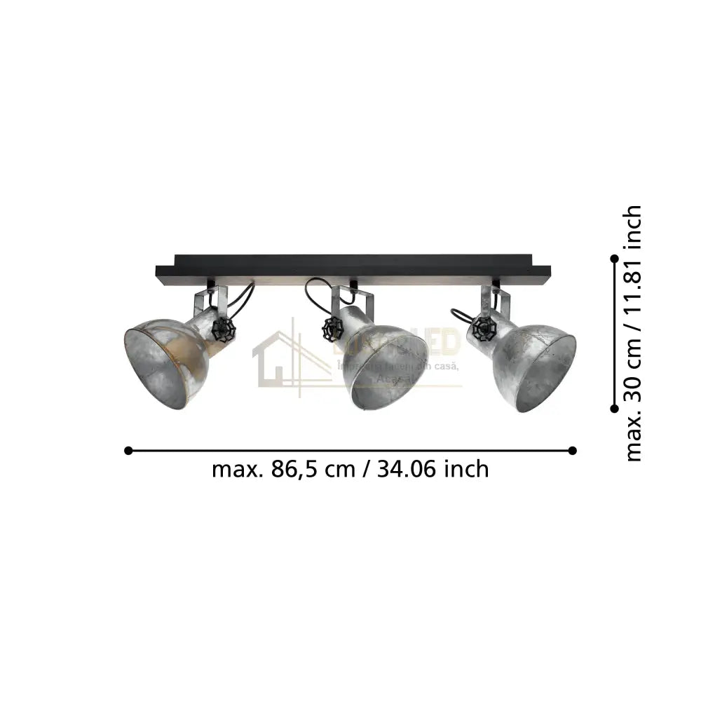 Lustra Vintage Cu 3 Spoturi Reglabile BARNSTAPLE 75CM Lighting Fixtures