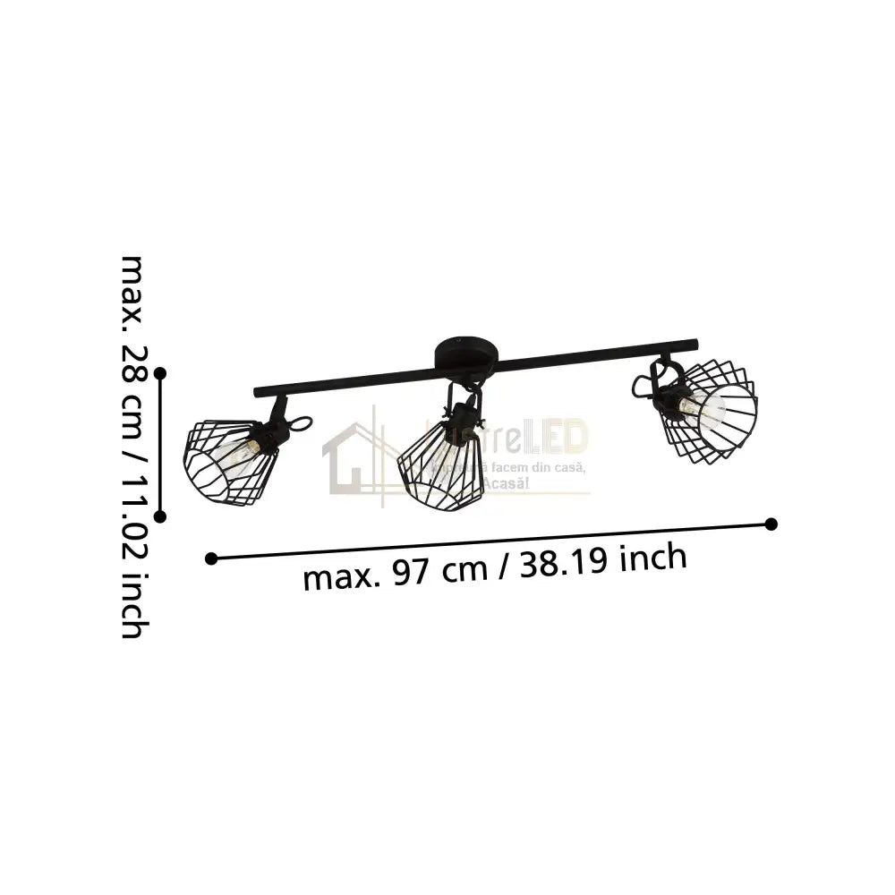 Lustra Vintage Cu 3 Spoturi Reglabile TABILLANO 78CM Lighting Fixtures