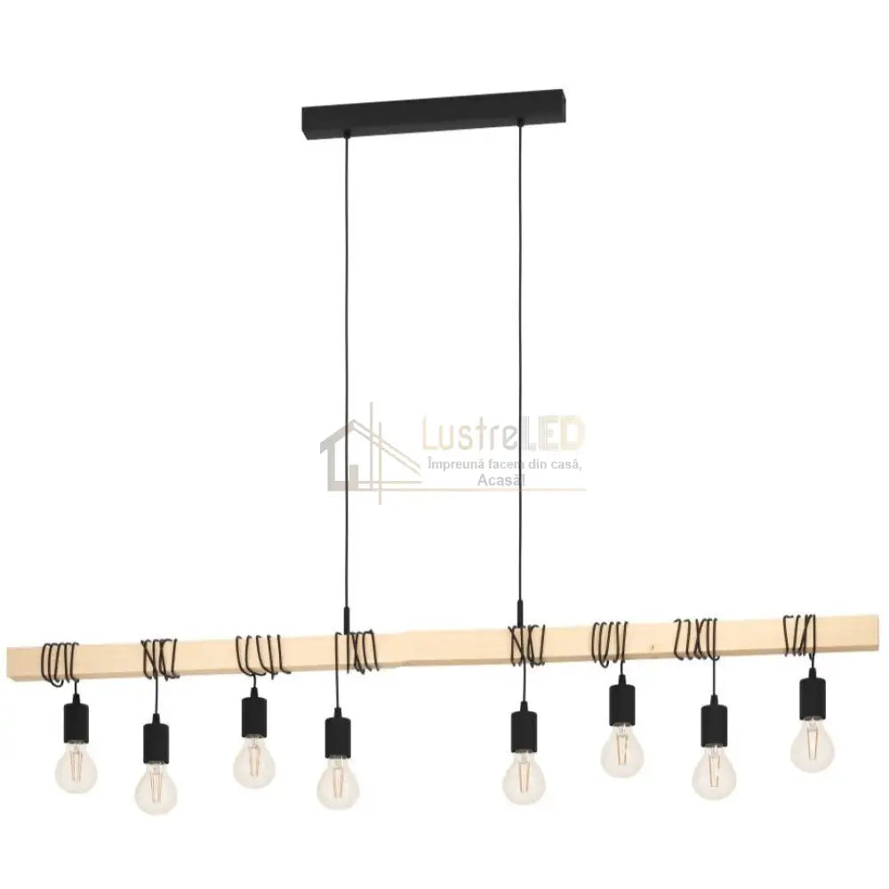 Lustra Vintage Lemn Design 8Xe27 Lighting Fixtures